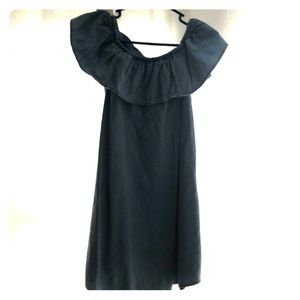 Express chambray off the shoulder dress